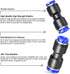 TAILONZ PNEUMATIC Blue Straight Reducing 3/16" Tube OD x 3/8" Tube OD Tube OD Push to Connect Tube Fittings Push Lock PG3/16-3/8 (Pack of 10)...