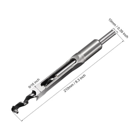 uxcell Square Hole Drill Bits for Wood 9/16" x 210mm Mortising Chisel Bit Auger Spur Cutter Tool for Woodworking Carpentry Drilling Tool...