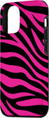 iPhone 14 Zebra Animal Print Pattern Black and Pink Cute Phone Case...