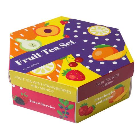 ACORUS Fruit Luxury Tea Set - Assorted Fruit and Herbal Teas Box, Tea Gift Sets, Large Variety Pack, Perfect for Refreshing Iced Drinks, Sampler 6...