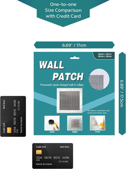 Drywall Patch, 4x4 in, 5 Pcs, Wall Patch Repair Kit, (4x4-5P)...