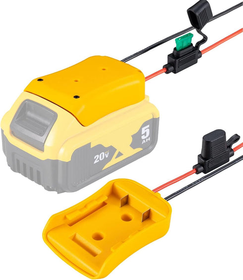 Power Wheel Adapter for Dewalt 20V Battery with Fuse & Wire terminals?Work with for Dewalt DCB205 DCB206 DCB200 Lithium Battery?Power Wheel Batter...