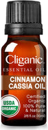 Cliganic Organic Cinnamon Cassia Essential Oil, 100% Pure Natural Undiluted, for Aromatherapy | Non-GMO Verified (Packaging May Vary)...