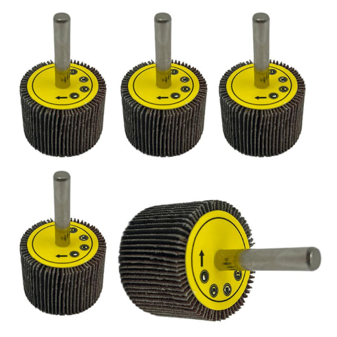WA 5PCS - 1 1/2"x1"x1/4" inch 120# Industrial Grade Durable Mounted Flap Wheel Sander Aluminum Oxide Sanding Flap Wheels with 1/4" Shank for Drill...
