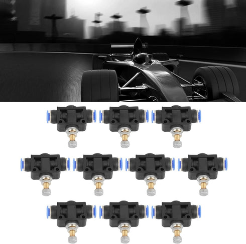 10pcs Air Flow Control Valve, 6mm Tube OD x 6mm Tube OD Pneumatic Air Flow Control Valve Connector with Push-to-Connect Fitting Straight Quick Con...