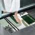 Green Mid Century Bath Rugs for Bathroom, Modern Boho Geometric Abstract Emerald Green Minimalist Striped Non Slip Flannel Bathroom Rug, Dry Fast ...