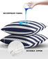 Outdoor Waterproof Pillow Covers for Patio Furniture Solid Nautical Striped Decorative Throw Pillow Cover Navy Blue Pillowcases Set of 2 Cushion C...