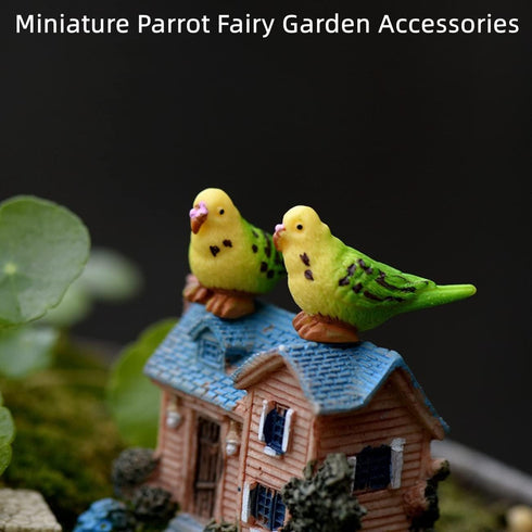 Miniature Parrot Fairy Garden Accessories, Mini Parrot Figurine for Fairy Garden Decoration, Cake Topper, Landscape Decor, DIY Crafts, Car Decorat...