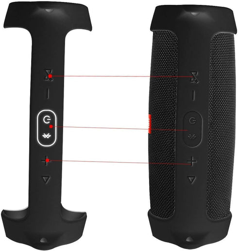 co2CREA Silicone Travel Case Replacement for JBL Charge 4 Waterproof Bluetooth Speaker (Black Case)...