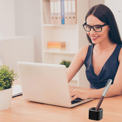 2 Pieces Metal Pen Stand Square Pen Holder Base Aluminum Student Desk Organizer Single Pen Holder for Desk Desktop Toothbrush Stand Holder Pen Dis...