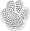 PinMart's Silver Rhinestone Animal Paw Print School Mascot Brooch Pin...