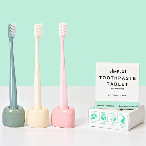 Chewable Toothpaste Tablets with Fluoride, 60 Pack - Travel Sized Oral Care, Eco Friendly Vegan Dental Tabs for Brushing - All Natural, SLS Free I...