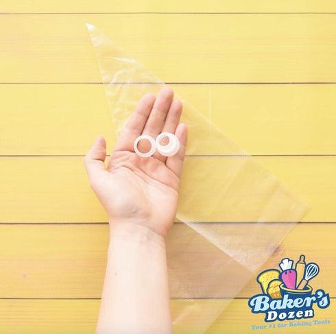 100 Pastry Bags 16 IN | Heavy Duty Piping Bags with Extra Thickness | Disposable Icing Bags with 1 Coupler and 2 Ties | Cake Decoration Piping Bag...