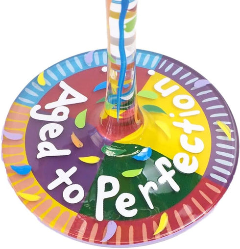 Lolita Aged to Perfection Birthday Artisan Painted Wine Glass...
