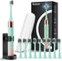 Portable Electric Soft Toothbrush with Travel Case, 90-Day Largest Battery Life, 10 Brush Heads, 15 Modes Deep Clean, Ergonomically-designed for E...