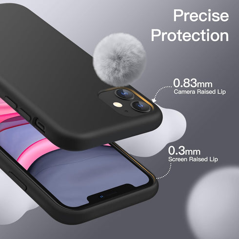 JETech Silicone Case for iPhone 11 (2019) 6.1-Inch, Silky-Soft Touch Full-Body Protective Case, Shockproof Cover with Microfiber Lining (Black)...