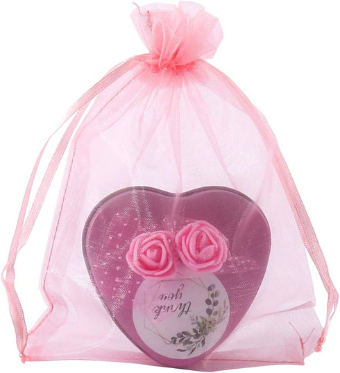 HRX Package Organza Bags Blush Pink 5x7 inch 100pcs, Mesh Jewelry Pouches Candy Bags Drawstring Empty Sachet for Wedding Baby Shower Party...