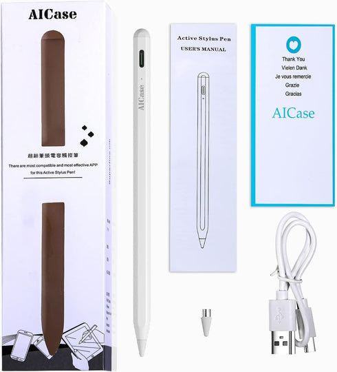 AICase Stylus Pens for Touch Screens, 1.5mm High Precision and Sensitivity Point IPad Pencil Fine Point Active Smart Digital Pen for Tablet Work a...