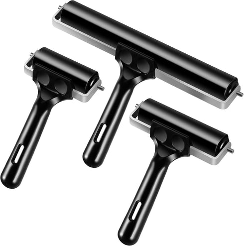 3 Pack Brayer Rollers for Crafting, Vinyl Rubber Roller Brayers, Printmaking Brayer Rollers for Cricut Maker, Gluing, Printing, Inking and Stampin...