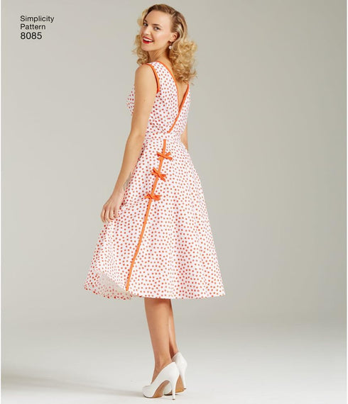 Simplicity 8085 1950's Vintage Fashion Women's Wrap Dress Sewing Patterns, Sizes 14-22...