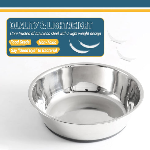 PEGGY11 Lightweight Stainless Steel Cat Bowls - 1.8 Cup, Single Pack...