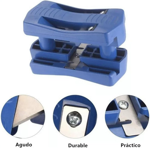 Edge Banding Trimmer, Mini Blue Plastic Woodworking Edge Banding Veneer Manual Trimming Woodworking Tool Hand Edge Band Cutter for Wood, Plywood, ...