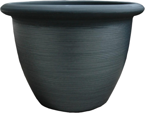 The HC Companies 12 Inch Sevilla Planter Lightweight Indoor Outdoor Plastic Plant Pot for Herbs and Flowers, Painted Black...
