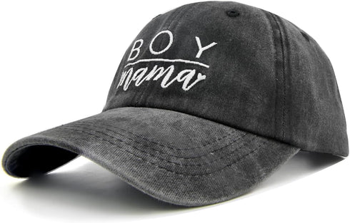 Women's Embroidered Baseball Cap Boy Mama Mom Gift Vintage Distressed Dad Hat...