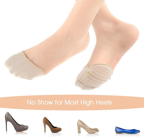 3 Pairs Toe Topper Socks No Show Liner Half Socks For Women With Padding Liner Socks Non-Skid Bottom, No Show Socks Women Non Slip Heel...