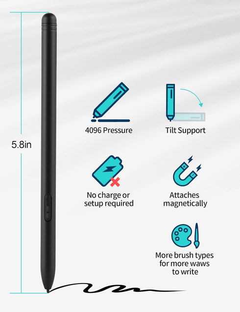 EMR Stylus for Remarkable 2 Pen with 5 Pen Tips, Magnetic Pen Compatible with Galaxy Tab S6 Lite/ S7 FE/ S9 Plus/Samsung S Pen Replacement, 4096 P...