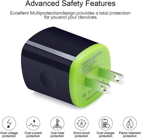 2.1A USB Charging Block Brick Box Cube+6ft Type C Fast Charging Charger Cable for LG K51 Stylo 6/5/4 G8 V60,Moto G Stylus/Pure Z4,Google Pixel 8 7...