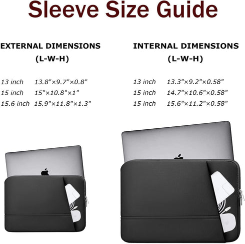 TEDNETGO Laptop Sleeve 15.6 inch, Upgrade Sturdy Portable Monitor Computer Laptop Case, Carrying Sleeve Bag Briefcase Bag 15.6'' with Pockets for ...