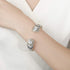 UNY Designer Inspired Jewelry Double Cable Wire CZ Antique Bangle Elegant Beautiful Valentine Gift (White)...