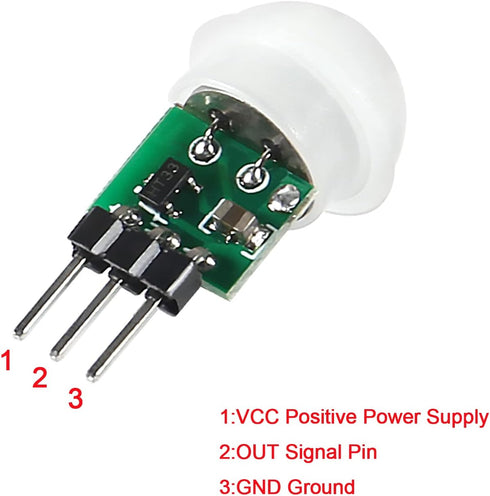 6PCS AM312 Mini Human Sensor Module, HC-SR312 Pyroelectric Infrared PIR Motion Automatic Detector DC 2.7 to 12V with 10pin Wire for Arduino...