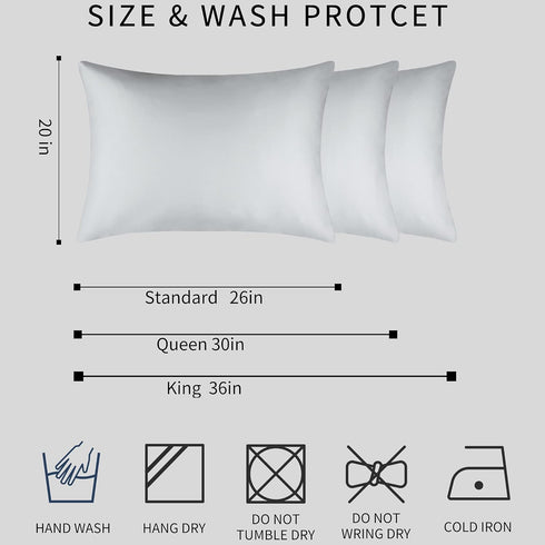 100% Mulberry Silk Pillowcase Set of 2 for Hair and Skin,with Hidden Zipper,Both Sides 19 Momme 600 Thread Count Natural Silk Pillow Cover,Soft Br...