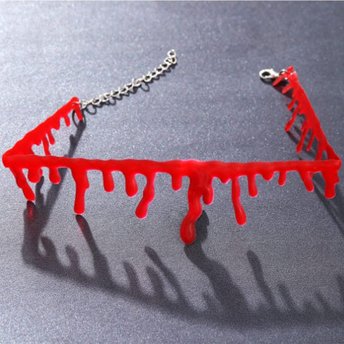 Dripping Blood Choker Halloween Necklace for Women Vampire Costume Accessories Slit Throat Bloody Choker Necklace for Girls Halloween Party Favors...