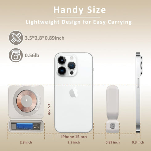 Wireless Portable Charger 10000mAh, 22.5W PD Fast Charging Power Bank with LED Display, Stronger Magnetic Battery Pack, Retro Grey...