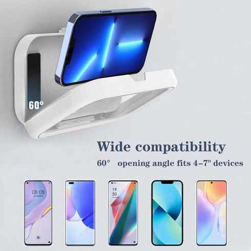 Waterproof Shower Phone Holder, 480° Rotatable Retractable Phone Stand Case with Aroma Strip for Bathroom Wall Mirror Bathtub Kitchen, Compatible ...