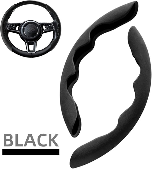 New Fluffy Anti-Skid Steering Wheel Cover Segmented Protector Safe and Non Slip Car Accessory and Durable Easy to Install for Steering Wheels of U...