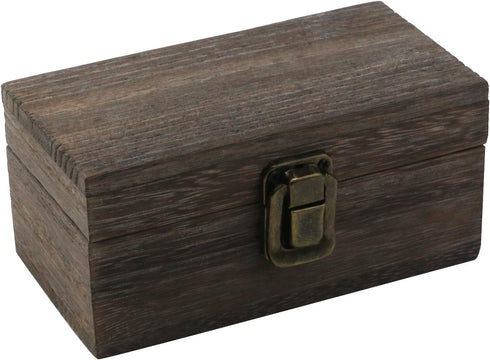 Antique Wooden Box with Hinged Lid and Lock Rectangle Wooden Storage Box Decorative Wood Box for Crafts, Hobbies, Gifts, and Jewelry Box...