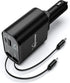 Retractable Car Charger,66W 4 in 1 Super Fast Charge Car Phone Charger,Retractable Cables (31.5 inch) and 2 USB Ports Car Charger Adapter for iPho...