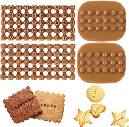 Pack of 100 Alphabet Number Letter Cookie Cutters Set Stamp Press Biscuit Fondant Decorating Baking Tools...