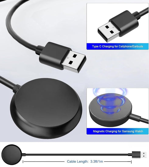 USB Watch Charger Cable for Google Pixel-Watch, Magnetic Replacement Charging Cable Cord Stand for Google Pixel Smartwatch, Black?3.3FT......