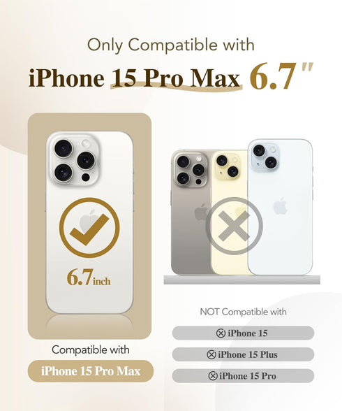 BERFY Magnetic for iPhone 15 Pro Max Case, Compatible with Magsafe, Built-in 9H Tempered Glass Screen Protector & Full Camera Protection, Full Bod...