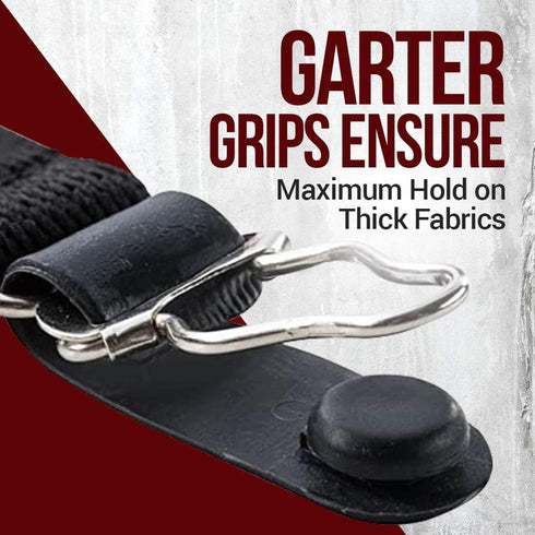 Hold’Em Garter Grip Shirt Stays MADE IN USA Ultra Soft Plush Elastic with Durable Everlasting Garter Grips - Stirrup...
