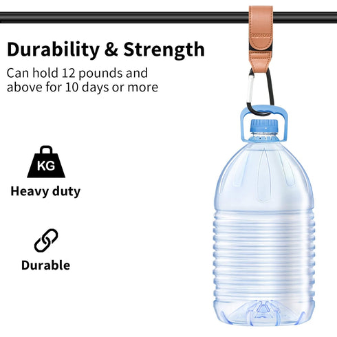 Stroller Hooks for Hanging, 2 PCS Durable Leather Style Stroller Clip Straps, Baby Stroller Hooks for Diaper Bags Grocery Shopping Bags, Mommy Hoo...