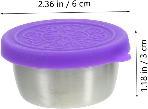 3pcs Stainless Steel Sauce Cup Sushi Dipping Bowl Stainless Steel Ramekin Saucers Bowl Metal Container with Lid Salad Dressing Containers Snack Tr...