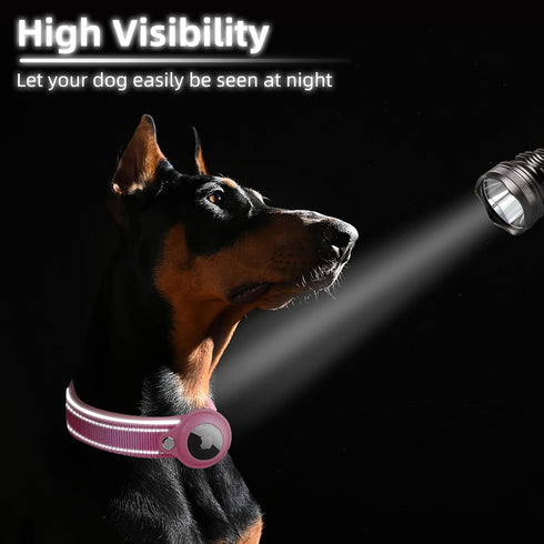 AirTag Dog Collar, Reflective Apple Air Tag Dog Collar, Padded Dog Collars with AirTag Holder Case, Adjustable Air Tag Pet Collar for Small Medium...