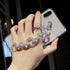 Compatible with Samsung Galaxy S22 5G Case Bling Glitter Bracelet Chain Hand Strap for Women Girls,Yewos Clear Silicone TPU Shockproof Slim Fashio...