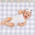 JISEN Baby Crib Sheet 1 Piece Portable Fitted Crib Sheet for Standard Crib and Toddler Mattresses Nursery Bed Decor for Boys Girls 28x52 Inch Grid...
